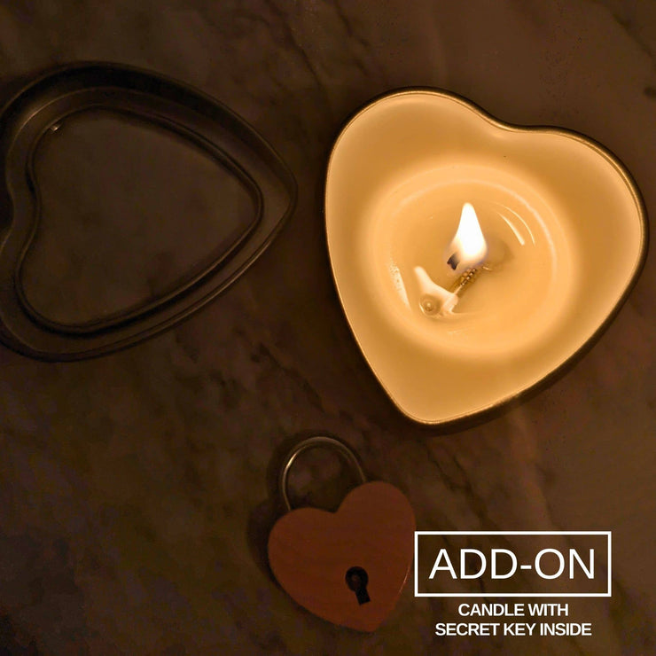 candle with secret key hidden inside wax